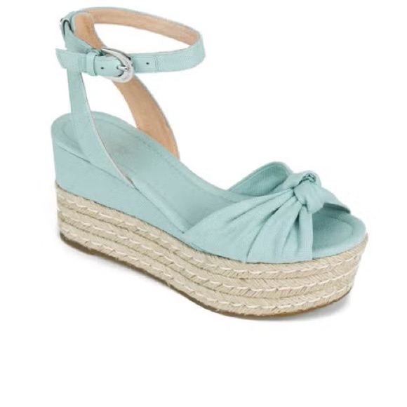 Michael Michael Kors Maxwell Mid Wedge Platform Espadrille Wedges - Celadon 6.5